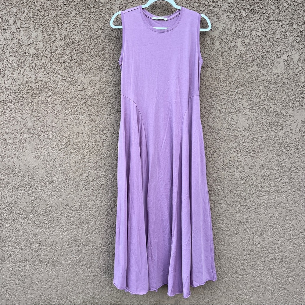 Peruvian Connection Maxi Dress Womens‎ Medium Sleeveless Purple Maxi w Pockets